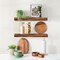 Sorbus Wood Floating Shelves for Wall - 16” Solid Wood Wall Shelves for Bathroom Decor, Books, Bedroom & Living Room - Set of 2 Black Wall Mounted Kitchen Shelves - Durable 100% Premium Solid Pine